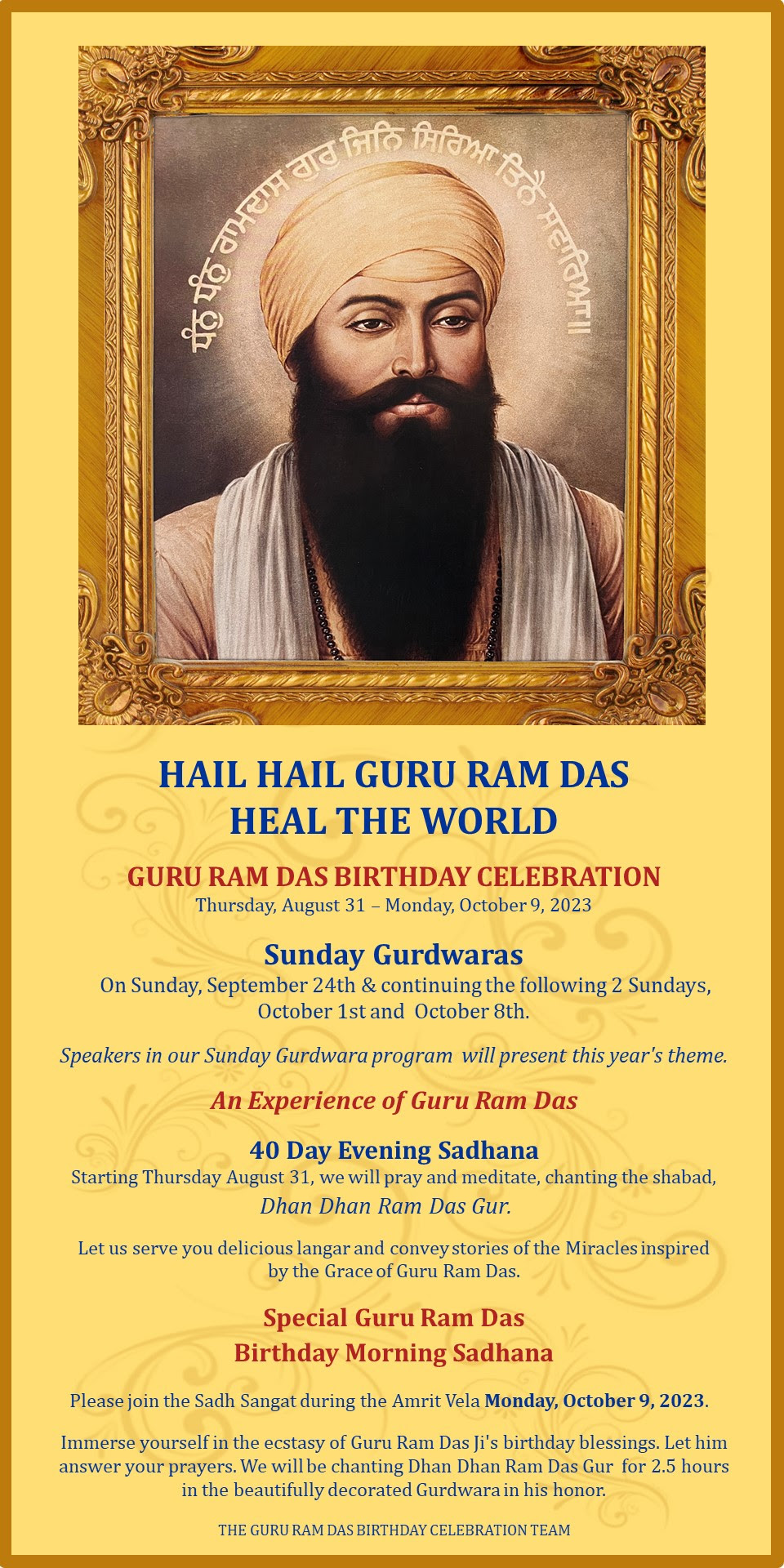 Guru Ram Das Birthday Celebration Hacienda de Guru Ram Das